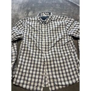 REI Co-op Plaid Button Up‎ Shirt Mens Medium Camping Hiking Outdoor